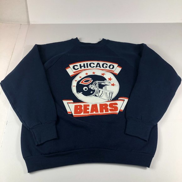 Fruit of the Loom Other - VTG 90s NFL Chicago Bears Sweatshirt Adult Large Blue Big Helmet Logo Crewneck